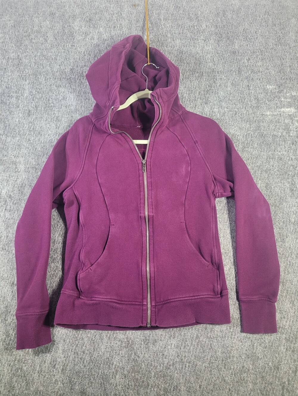 Lululemon Scuba Full Zip Hoodie Jacket Size 8 Purple Plum Fleece LW4AWNS Heavy I